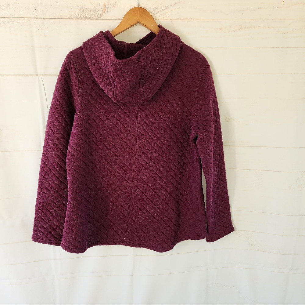 Duluth Burgundy Quilted Hooded Sweatshirt - Picture 8 of 9